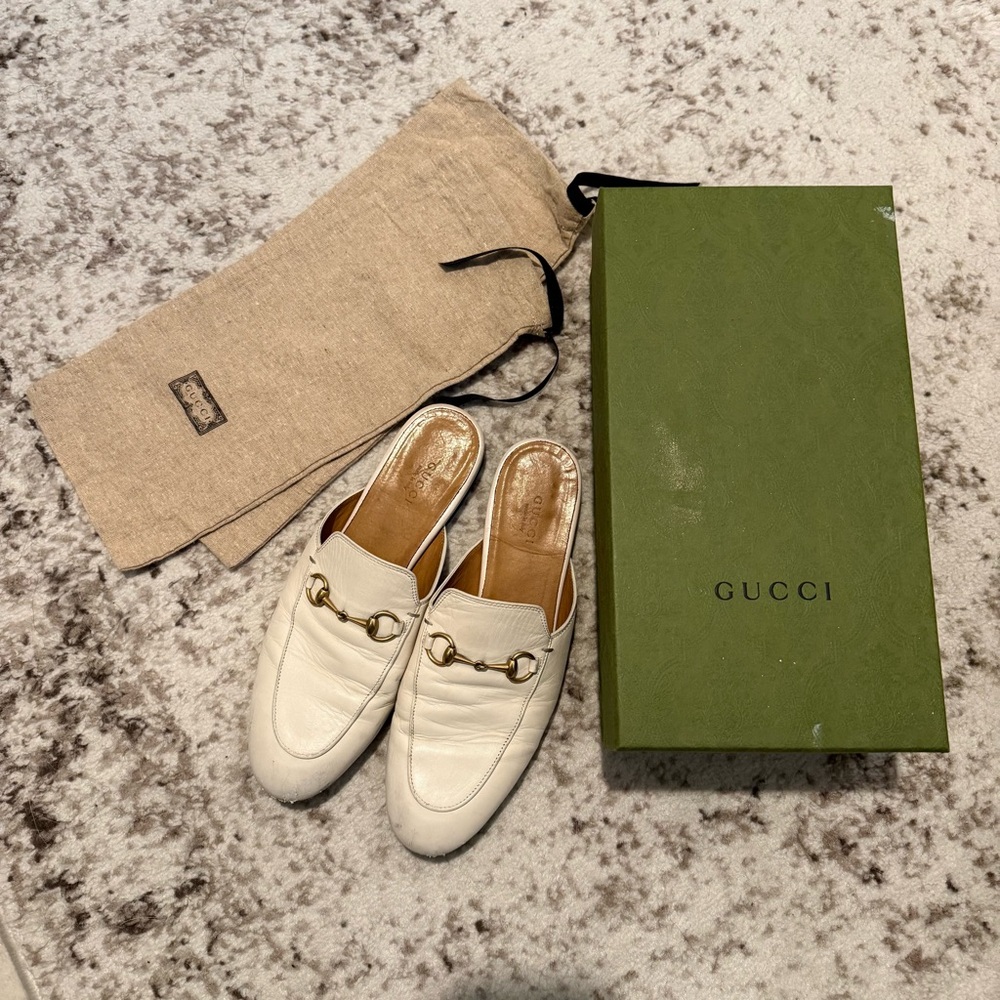 Gucci Princetown Loafer Mule (White)